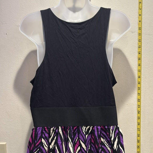 Apt. 9 Black and Purple Geometric Midi Dress - Picture 3 of 5